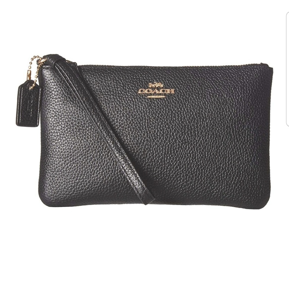 Black coach wristlet.